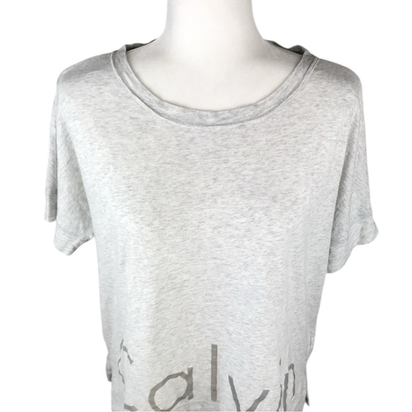 Calvin Klein Light Grey Short Sleeve Tee Size M - Picture 2 of 4
